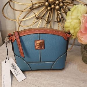 Dooney & Bourke Turquoise Mini Domed Crossbody Leather Bag